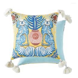 Pillow Monkey Wool Cover Antique Animal Sofa Bedroom Office Living Room Decoration 45X45cm