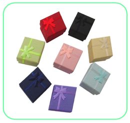 Whole 48pcslot Fashion Jewellery Box Multi Colours Rings Box Jewellery Gift Packaging Earrings Holder Case 443CM2283353
