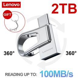 Lenovo OTG Pen Drive 2TB 1TB 128GB TYPE-C Flash Drives 2 In 1 Mobile Phone Memory Stick High Speed 3.0 Usb Flash Disc For PC