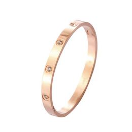 Bracelet designer Jewellery fashion gold bangle High Quality womens Bracelets Luxury mens Brand rose silver 6 mm stainless steel 4 stone with box Thanksgiving Day Gift