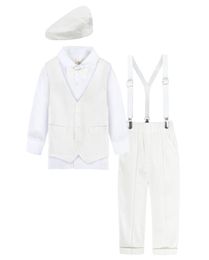 Baby Suit Infant Formal Outfit Newborn Gentleman Long Sleeve Overalls Toddler Birthday Wedding Party Gift Costume 4PCS3031019