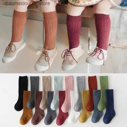 Kids Socks Spanish childrens stockings striped boys and girls cotton socks breathable knee high baby stockings school uniform socks 0-7 years Q240413