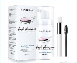 Makeup Remover 50Ml Professional Eyelash Eye Lashes Cleaner Pump Design Individual Extension Shampoo Remover With Brush Drop De Dhqym4358797