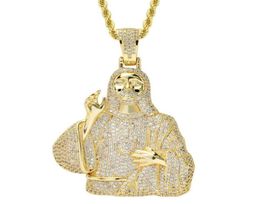 Europe and the United States Jesus Christ pendant necklace as ornaments hiphop micro inlay zircon large smooth surface204h6521706