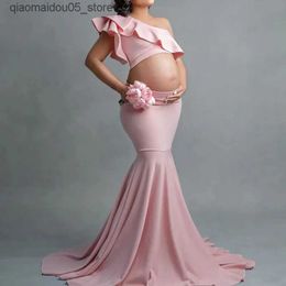 Maternity Dresses Latest sexy photo shoot props for pregnant womens dresses pleated tops long skirts pregnant women babies shower photography props Q240413