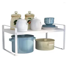 Kitchen Storage Expandable Microwave Oven Rack Pantry Organiser Cabinet Counter Stand Shelf Tableware Holder Dish Drying