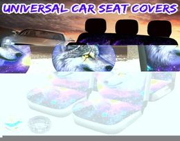Car Seat Covers 17PCS Wolf Pattern Universal Automobiles DirtyProof Front Back Cover For VAN Etc With Wheel Set9469861