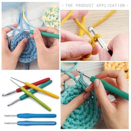 2-10mm Single-headed Crochet Yarn Weaving Tool Soft Anti-slip Handle Colourful Crochet Hook DIY Crafts Apparel Sewing Supplies