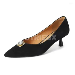 Dress Shoes Spring Autumn Style Women Pumps Pointed Toe Diamond Inlay Decoration Full Of Advanced Sense Female