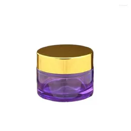 Storage Bottles 30g Purple Glass With Gold Silver Or White Cover Cream Bottle Empty Cosmetics Containar Mask Box 20Pcs/Lot.