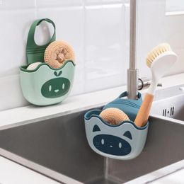 Kitchen Storage Sink Drain Basket Hanging Bag Adjustable Soap Sponge Shelf Holder Organiser Gadgets