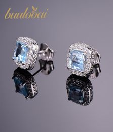 buulooai 17ct Natural Blue Topaz Earrings Stud Genuine 925 Sterling Silver Jewellery New Women Jewellery Outstanding Fine Jewellery Y187966018