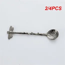 Spoons 2/4PCS Stirring Spoon Vintage Hammer Pattern Craft Creative Modelling Carefully Polish Carved Kitchen Accessories