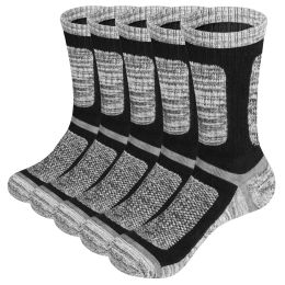 Socks YUEDGE 5 Pairs Mens Hiking Socks Moisture Wicking Cushioned Crew Socks Padded Work Boot Socks For Size 3746