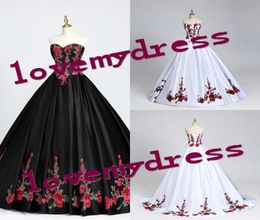 Vintage Floral Lace Mexican Quinceanera Dresses Theme Strapless Laceup Charro Sweet 16 Dress Prom Ball Gowns Dresses For Formal W8925992