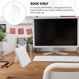 2 Pcs Book Shelf Holder Display Stand Magazine Desktop Bookshelf Vertical Acrylic