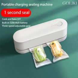 Machine Portable Thermal Plastic Bag Sealer Household With Blade Heat Bag Sealing Machine USB Charging Kitchen Magnet Mini Heat Sealer