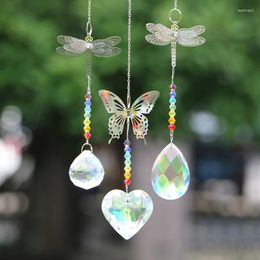 Decorative Figurines 3pcs Crystal Sun Catchers Butterfly Dragonfly Suncatcher Window Rainbow Maker Hanging Ornament Prisms Decoration