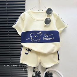 Clothing Sets 2Pcs Cartoon Bear Children Short Sleeve Shorts Summer Kids Clothes Boy Girl Baby Thin Cotton Tee Tracksuits Fashion Outfits