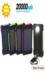 20000 mAh Solar Power Bank Mobile Phone Fast Charger with compass Portable Travel Powerbank for Xiaomi Samsung IPhone Hua Wei Pove7281630