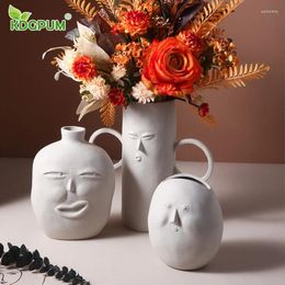 Vases Modern Handmade Ceramic Vase Simple Abstract Art Biscuit Living Room Dried Flower Nordic INS Home Decoration Ornaments