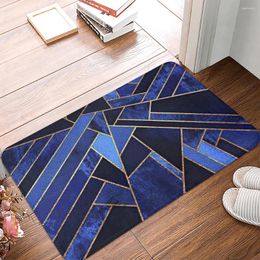 Carpets Blue Geometry Waterproof Oilproof Kitchen Mat Antislip Bath Soft Bedroom Floor Living Room Carpet Doormat Rug