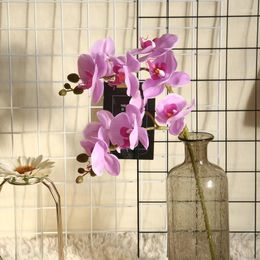 Decorative Flowers Artificial Silk White Orchid Butterfly Phalaenopsis Moth Fake Flower For Wedding Home Festival Decoration