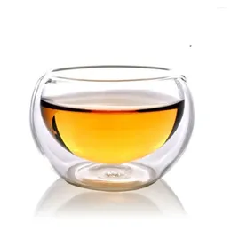 Cups Saucers Drinkware Double Wall Insulated Transparent Heat Resistant Espresso Coffee Mini Glass Cup Kungfu Teacup Tea