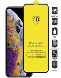 9D Full Cover Glue Tempered Glass For iPhone 6s 7s 8s Plus Xs Max XR 12 Pro Max 65 SE 2020 9D Curved Edge to Edge Screen Protecto3818658