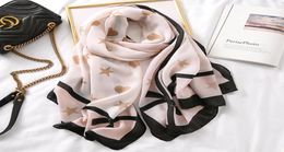 Scarves Designer Star Heart Print Women Shawl Stole Scarf Pink Large Hijab Scarvs For Ladies Spring Summer Wrap Headband Foulard F1118587