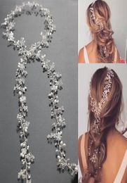 Pearls Wedding Hair Vine Crystal Bridal Accessories Diamante Headpiece 1 Piece3120431