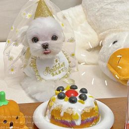 Dog Apparel 1/Set Flower INS Lace Cute Daisy Birthday Hat Accessories Pet Bib Party Saliva Towel Triangle Scarf Cat Puppy Chihuahua