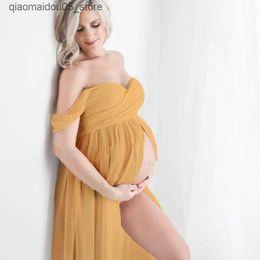 Maternity Dresses Shoulder off maternity dress for taking photos baby shower maternity dress floor length maternity dress photography dress Q240413