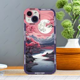 Phone Case For iPhone 15 14 13 12 Pro Max Mini 11 XS X XR SE 7 8 Plus Soft TPU Phone Cover Beautiful Landscape