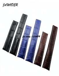 JAWODER Watchband 22mm 24mm Watch Bands Black Brown Blue Crocodile Lines Genuine Leather Strap for +Tools 724P 739P 756P 746P 743P Without Clasp2256388