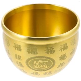 Bowls Treasure Bowl Chinese Decor Desktop Decoration Home Adornment Statuette Money Fortune Basin Offering Brass Office