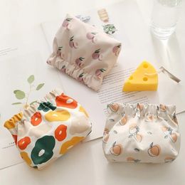 Storage Bags Cartoon Women Cosmetic Bag Cute Lipstick Tampon Sanitary Napkin Pouch Coin Key Earphone Organizer Case