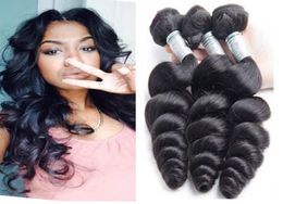 Brazillian Loose Wave Unprocessed Brazilian Peruvian Indian Virgin Human Hair Weave Bundles Loose Curly Style3950592