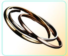 high quality steel love Jewellery Tricolour ladies bangle bracelet for modern women bracelet gift with velvet bag7257685