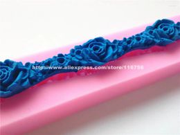 Baking Moulds Thin Running Flower Shaped Silicone Mold Cake Decoration Fondant 3D Food Grade Mould 051