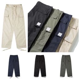 cargo pants men's cargo pants Designer pants main line heavy military style, multi-pocket men's and women's loose casual straight leg pants