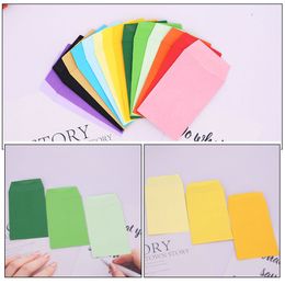 50pcs Colourful Cash Envelopes Mini Money Envelopes Colourful Paper Envelopes Card Packing Blank Envelopes 9x6cm