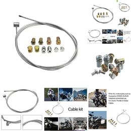 New Universal Motorcycle Emergency Throttle Cable Repair Kit Solderless Nipple with Sleeve and Nut Set Fit for All Motorcycles