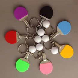 Creative Cute Mini Table Tennis Racket Keychain Paddle Ping Pong Pendant Keyring Bag Ornament For Men Women Car Trinket Gift
