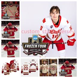 Mike Benning Carter Mazur 2024 Dondurulmuş Dört Denver Hokey Forması Tristan Lemyre Magnus Chrona Jack Caruso Matt Davis Zeev Buium Dikişli Denver Pioneers Forma