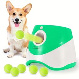 Automatic Dog Ball Thrower Launcher Interactive Dog Toy Automatic Tennis Ball Launcher for Outdoor Fetch Training and Exercise T006SF