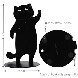 Cat Bookends Black Cat Decor Black Cat Gifts For Cat Lovers Cat Bookends For Shelves Anime Bookends Animal Bookends Easy To Use