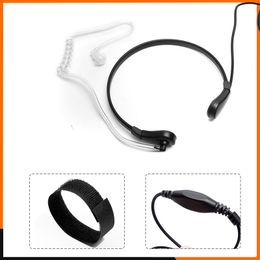 Baofeng UV-9R Pro Tactical Throat Mic UV-68 Pro Max Adjustable Acoustic Tube Headset UV-98 PTT Earpiece For UV-S22 Walkie Talkie