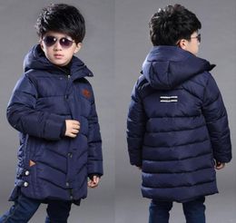 Kids Winter Hooded Zipper Jackets Thick Downcotton Coat For 315years Boys Metal Designer Teenagers Parka Outwear Clothes7616055