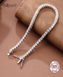 Real 925 Classic 1521CM Tennis Bracelets Jewellery 2mm 3mm 4mm 5A Zironia Eternal Wedding Luxury Sterling Silver Bracelet3079232